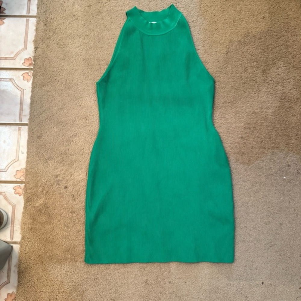 Aritzia Babaton Sculpt Knit Halter‎ Dress in Green